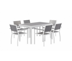Eveleen Six Seat Outdoor Patio Table Set