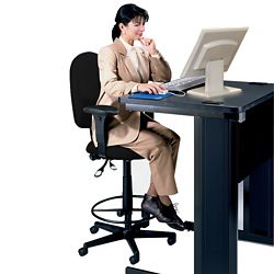 High Back Ergonomic Stool with Arms