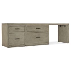 Linville Falls Desk with Storage Files - 96"W x 24"D