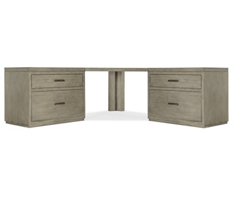 Linville Falls Corner Desk with Lateral Files - 85"W x 85"D