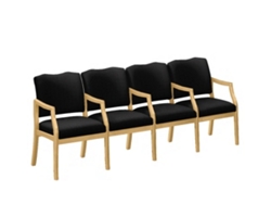 Spencer Four Seater with Center Arms in Solid Fabric