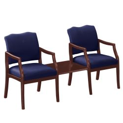 Spencer Two Chairs in Solid Fabric with Square Table