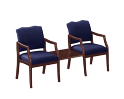 Spencer Two Chairs in Solid Fabric with Square Table
