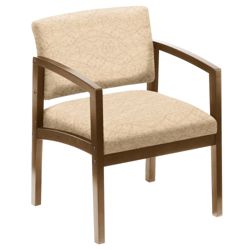 New Castle Wood Oversized Guest Chair w/Arms with Designer Upholstery