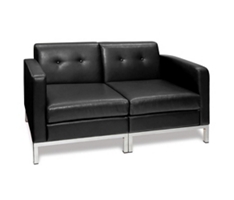 Wall Street Faux Leather Loveseat
