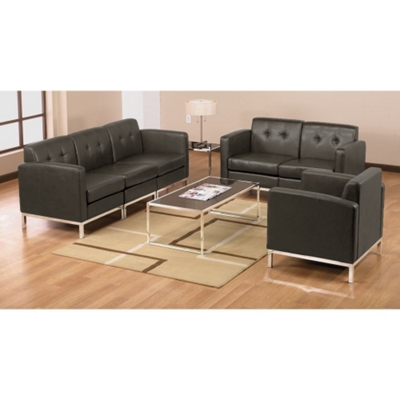 Faux Leather Modern Reception Set