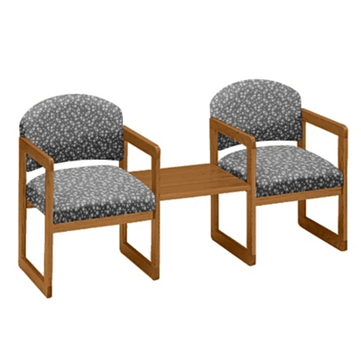 Premium Upholstered Two Chairs with Center Table