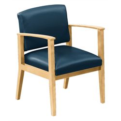 Amherst Vinyl Guest Chair with Wooden Arms