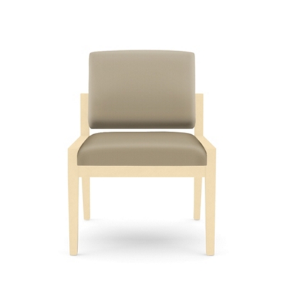 Amherst Armless Guest Chair in Fabric and Wooden Legs