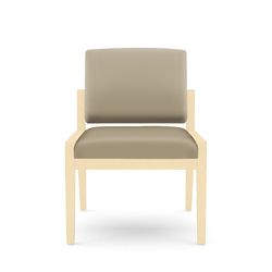 Amherst Armless Guest Chair in Fabric and Wooden Legs