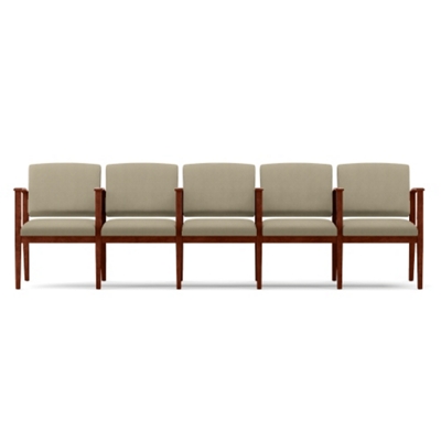 Amherst Fabric Five-Seat Guest Sofa with Center Arm - 110"W