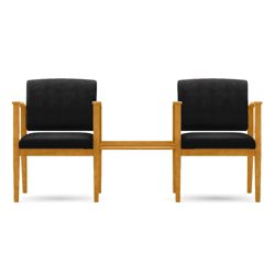 Two Fabric Guest Chairs with Connecting Center Table Set
