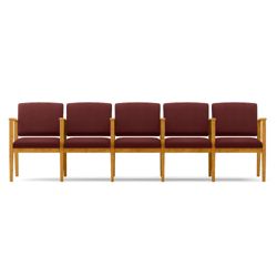 Amherst Vinyl Five-Seat Guest Sofa with Center Arm
