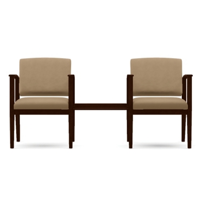 Ridgewood Two Vinyl Guest Chairs with Connecting Center Table Set