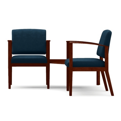 Ridgewood Two Vinyl Guest Chairs with Connecting Corner Table Set