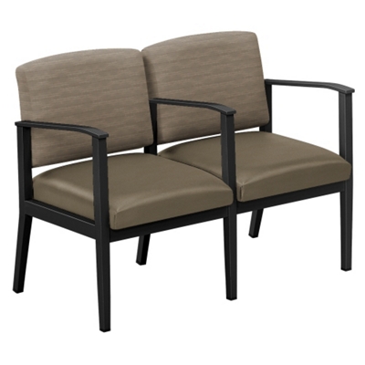 Mason Street Fabric and Polyurethane Two-Seater with Center Arm