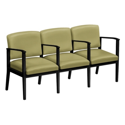 Mason Street Polyurethane Three Seater with Center Arms