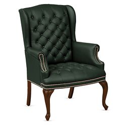 Monroe Leather Wing Back Guest Chair