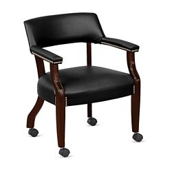 Monroe Faux Leather Captain's Guest Chair with Casters