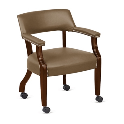 Monroe Faux Leather Captain's Guest Chair with Casters