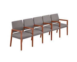 Hampton Five Seat Sofa with Center Arms in Standard Upholstery