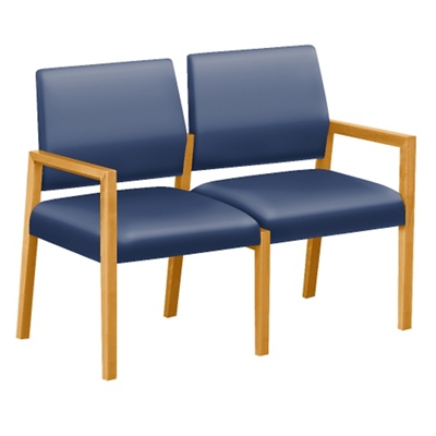 Polyurethane or Fabric/Polyurethane Two Seat Sofa - 43.5"W x 23.5"D