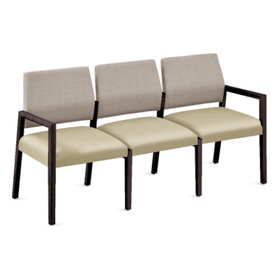 Polyurethane or Fabric/Polyurethane Three Seat Sofa - 64.5"W x 23.5"D