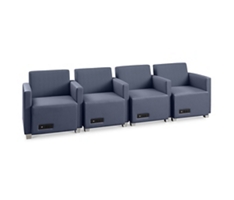Compass Four Seat Lounge Chair Set with Power