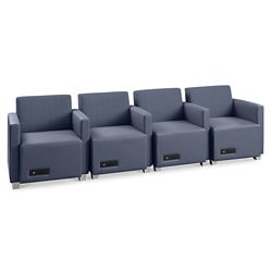 Compass Four Seat Lounge Chair Set with Power