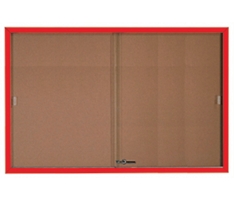 Enclosed Sliding Door Bulletin Board - 72"Wx48"H