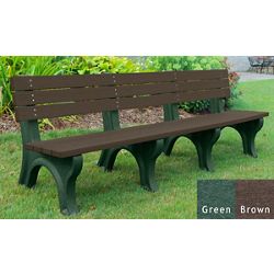 Recycled Plastic Outdoor Economy Bench with Back 8'