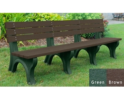 Recycled Plastic Outdoor Economy Bench with Back 8'