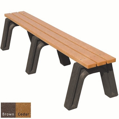 Recycled Plastic Outdoor Flat Economy Bench 6'