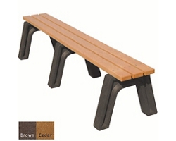 Recycled Plastic Outdoor Flat Economy Bench 6'