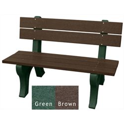 Recycled Plastic Outdoor Bench with Economizer Traditional Back 4'