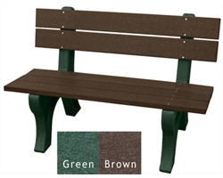 Recycled Plastic Outdoor Bench with Economizer Traditional Back 4'