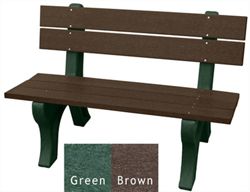 Recycled Plastic Outdoor Bench with Economizer Traditional Back 4'