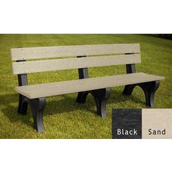 Recycled Plastic Outdoor Bench with Economizer Traditional Back 6'