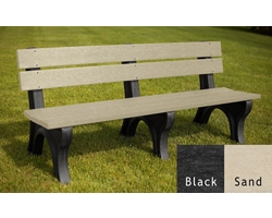 Recycled Plastic Outdoor Bench with Economizer Traditional Back 6'