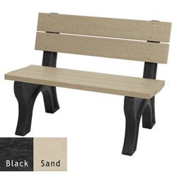 Recycled Plastic Traditional Outdoor Bench with Back 4'