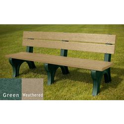 Recycled Plastic Traditional Outdoor Bench with Back 6'