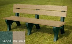 Recycled Plastic Traditional Outdoor Bench with Back 6'