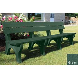 Recycled Plastic Traditional Outdoor Bench with Back 8'