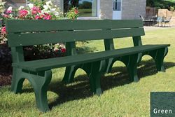 Recycled Plastic Traditional Outdoor Bench with Back 8'