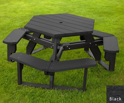 Recycled Plastic Standard Open Hexagonal Picnic Table