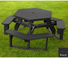 Recycled Plastic Standard Open Hexagonal Picnic Table
