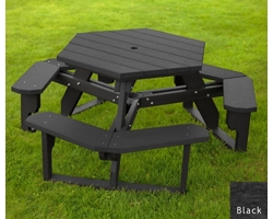 Recycled Plastic Standard Open Hexagonal Picnic Table