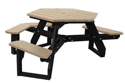 【あいのすけ】TP-6S ADA accessible Standard Open Hexagonal Picnic Table