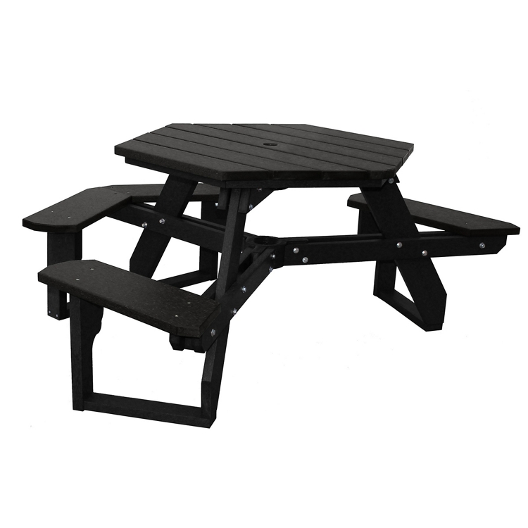 ADA accessible Standard Open Hexagonal Picnic Table