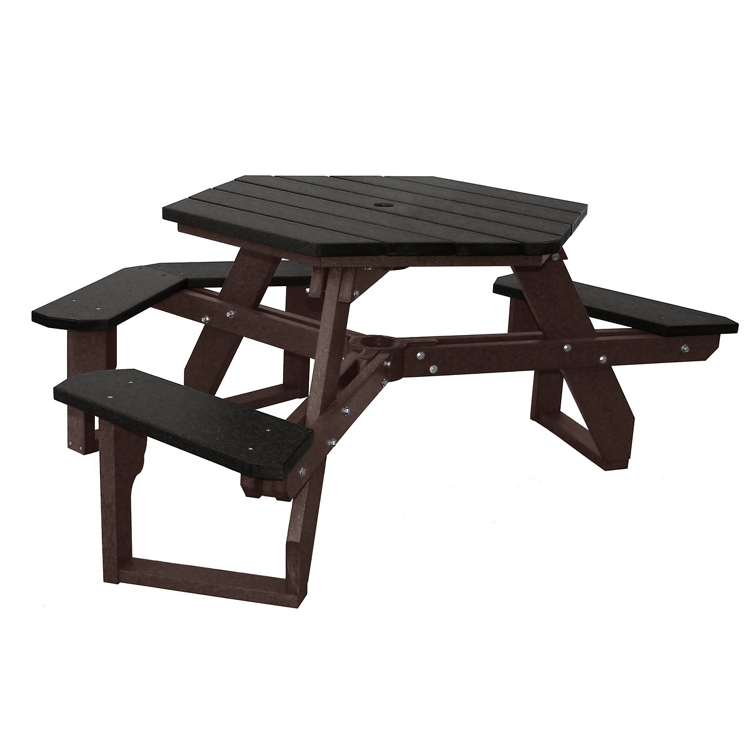 ADA accessible Standard Open Hexagonal Picnic Table